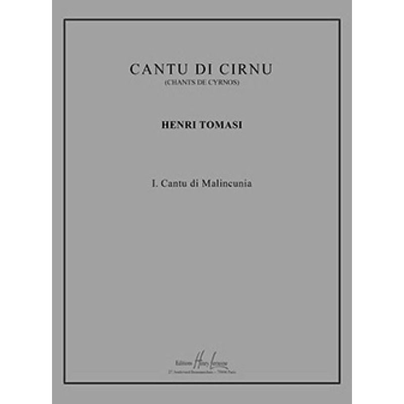 Tomasi, Henri - Cantu di Malincunia