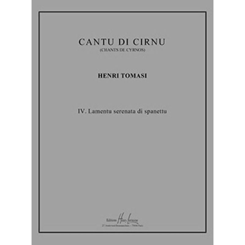 Tomasi, Henri - Lamentu serenata di spanettu