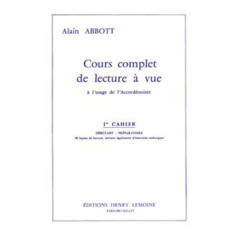 Abaco, Evaristo Felice dall' - Lecture à vue Vol.1