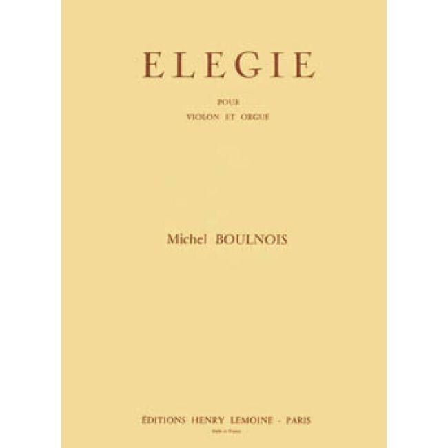Boulnois, Michel - Elégie