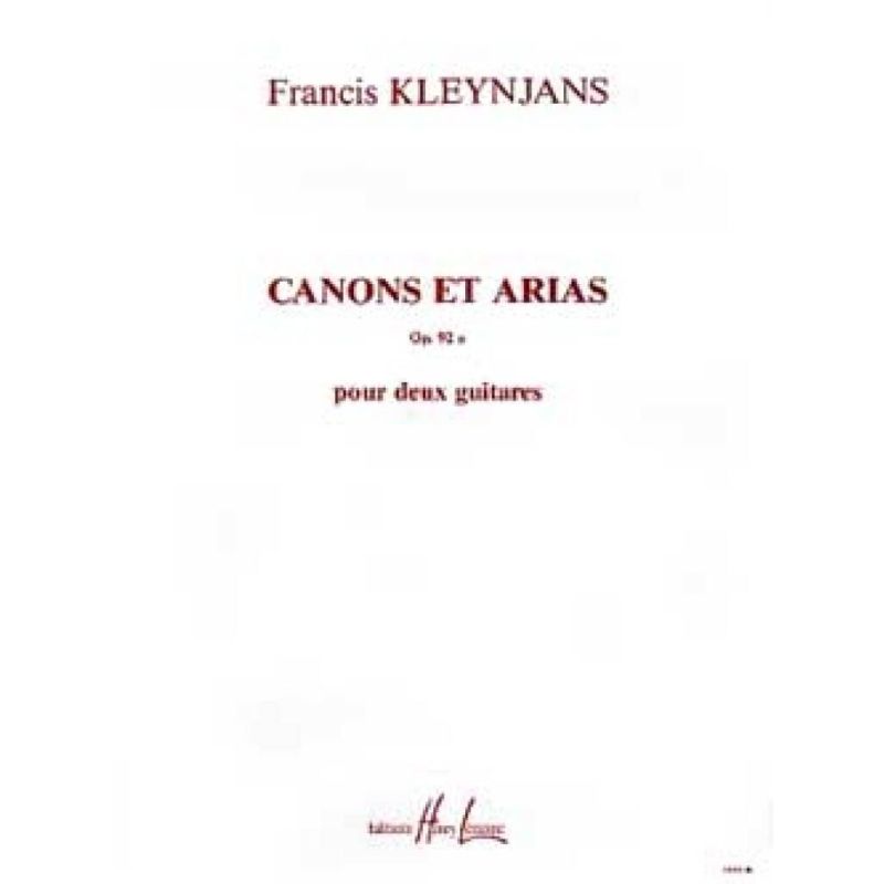 Kleynjans, Francis - Canons et Arias Op.92a