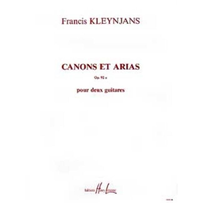 Kleynjans, Francis - Canons et Arias Op.92a