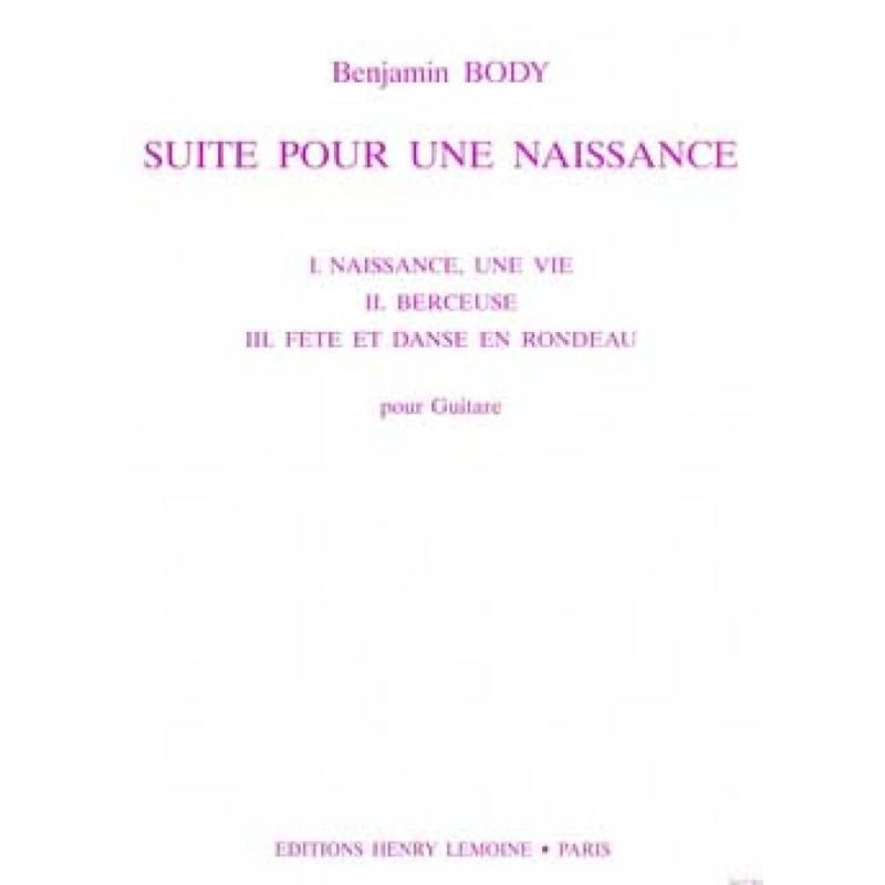 Body, Benjamin - Suite pour une Naissance