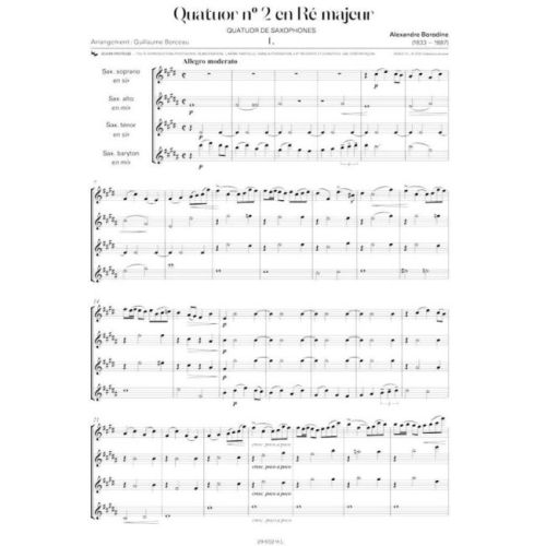 Borodine, Alexandre - Quatuor No. 2 en Re Maj.