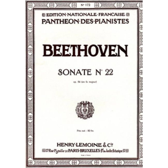 Beethoven, Ludwig van - Sonate n°22 en fa maj. Op.54