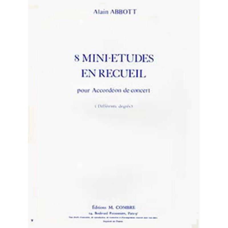 Abaco, Evaristo Felice dall' - Mini études (8) Vol.1 (1 à 8)