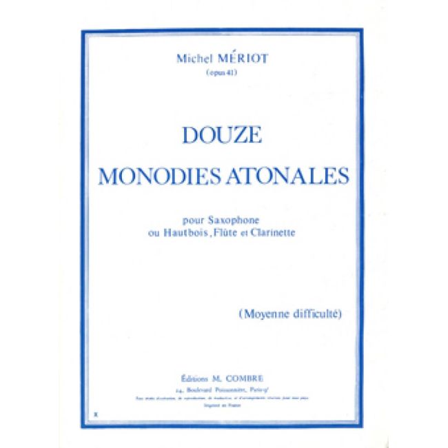 Meriot, Michel - Monodies atonales (12)