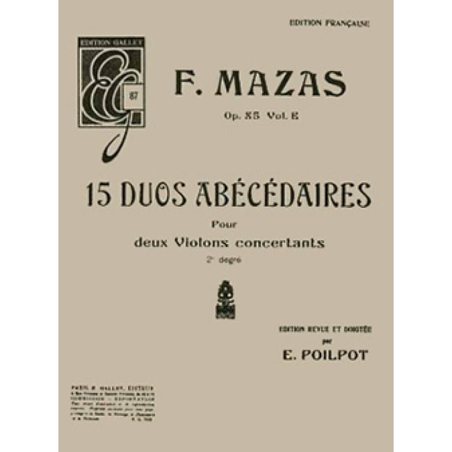 Mazas, Jacques-Féréol - Duos abécédaires (15) Op.85b