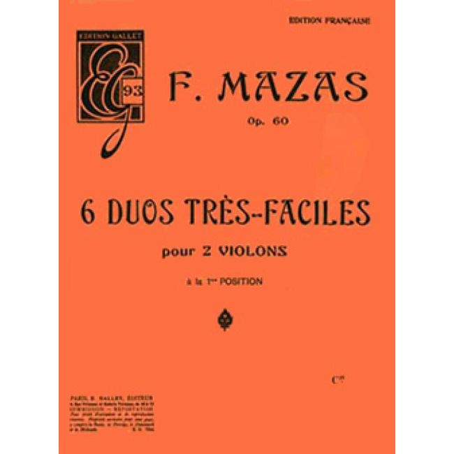 Mazas, Jacques-Féréol - Duos très faciles (6) Op.60