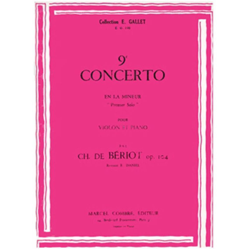 Bériot, Charles Auguste de - Solo n°1 du concerto n°9 en la min.