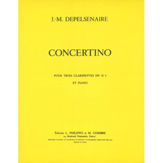 Depelsenaire, Jean-Marie - Concertino pour 3 clarinettes et piano