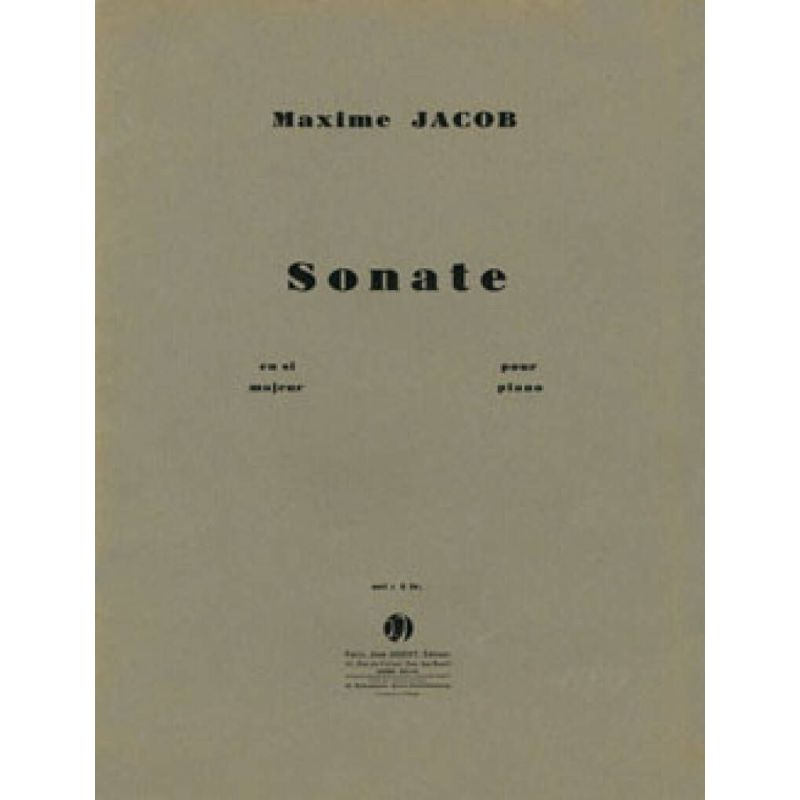 Jacob, Maxime - Sonate en si majeur