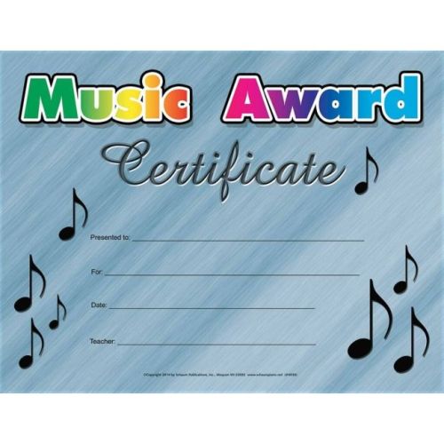 Music Award Certificate