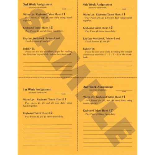2nd Semester Class Lesson Sheets