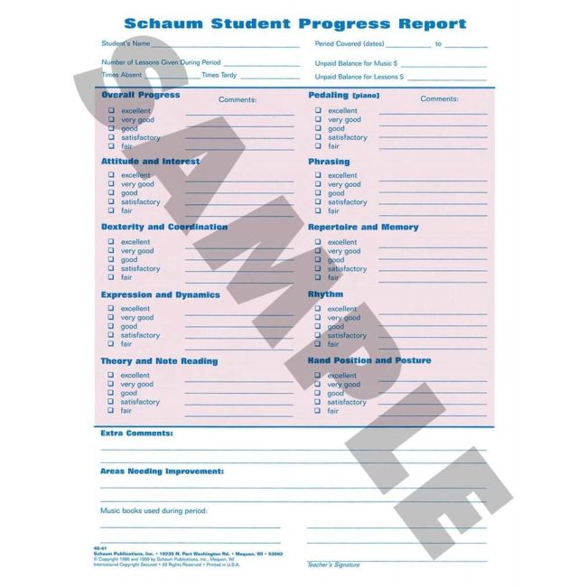 Student Progress Report