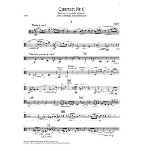 Bartók, Béla - String Quartet No. 6