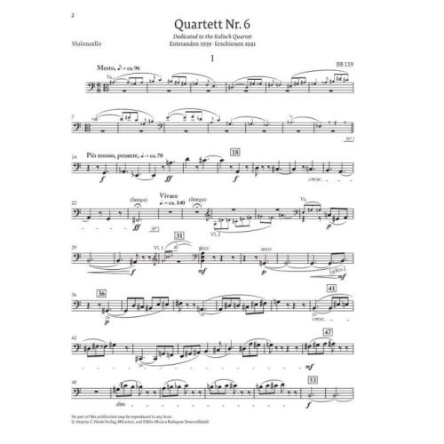 Bartók, Béla - String Quartet No. 6
