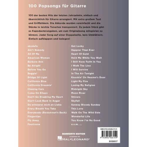 100 Popsongs für Gitarre