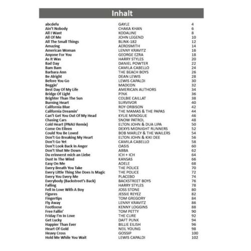 100 Popsongs für Gitarre