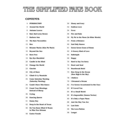 Simplified Fake Book - 2nd Edition
