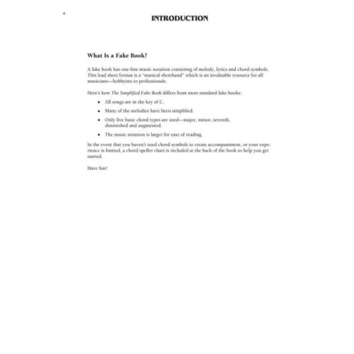 Simplified Fake Book - 2nd Edition
