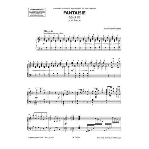 Saint-Saëns, Camille - Fantaisie pour harpe opus 95