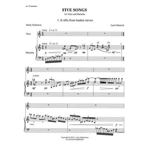Glassock, Lynn - Five Songs For Voice and Marimba