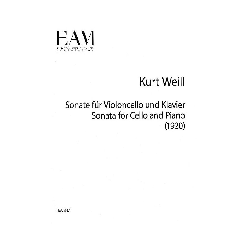 Weill, Kurt - Sonata for Cello and Piano