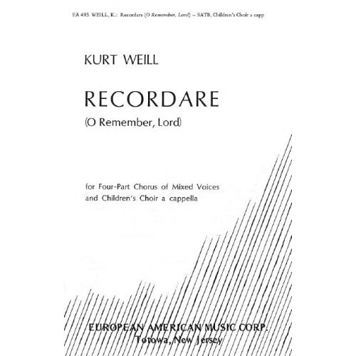 Weill, Kurt - Recordare op. 11