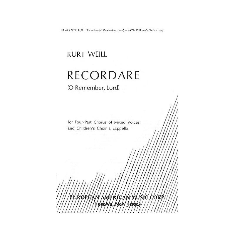 Weill, Kurt - Recordare op. 11