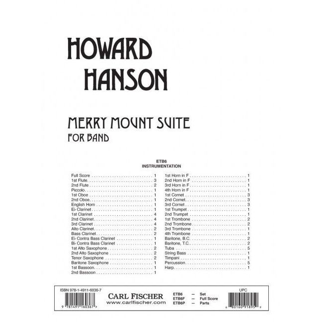 Hanson, Howard - Merry Mount Suite
