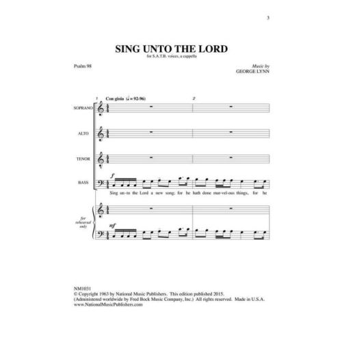 Lynn, George - Sing unto...