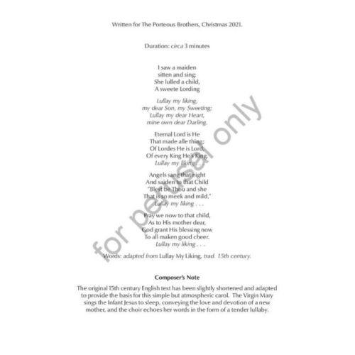 Patrick Hawes - Lullay My Liking