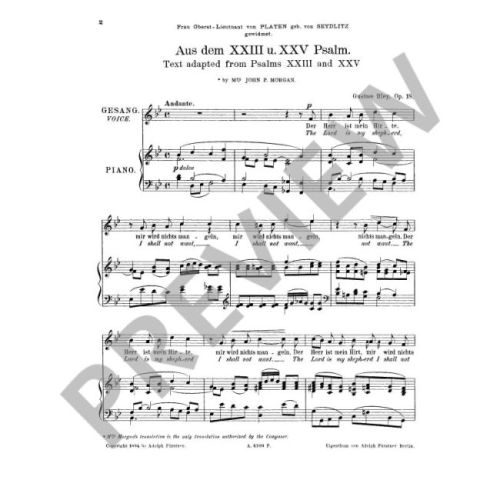 Bley, Gustava - Text adapted from Psalms XXIII & XXV op. 18