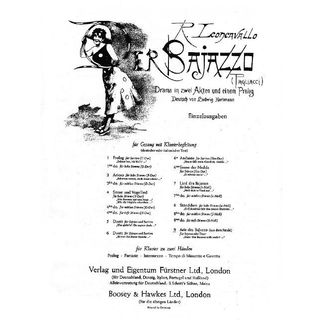 Leoncavallo, Ruggiero - Arie des Bajazzo