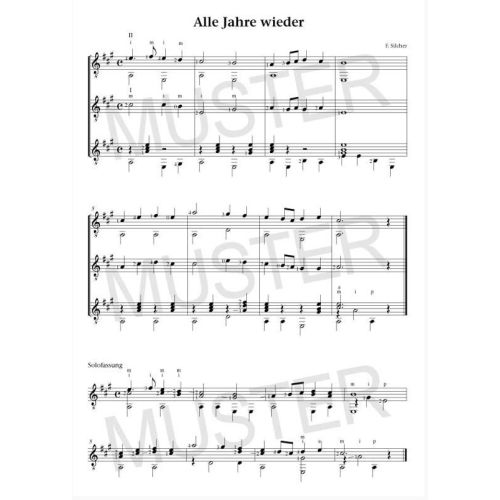 Weihnachtslieder für 1-3 Gitarren