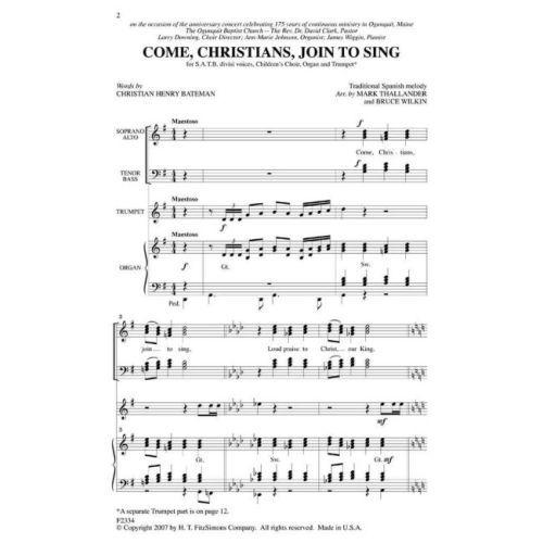 Come, Christians, Join To Sing
