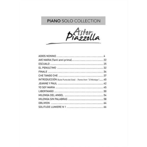 Piazzolla, Astor - Piano Solo Collection