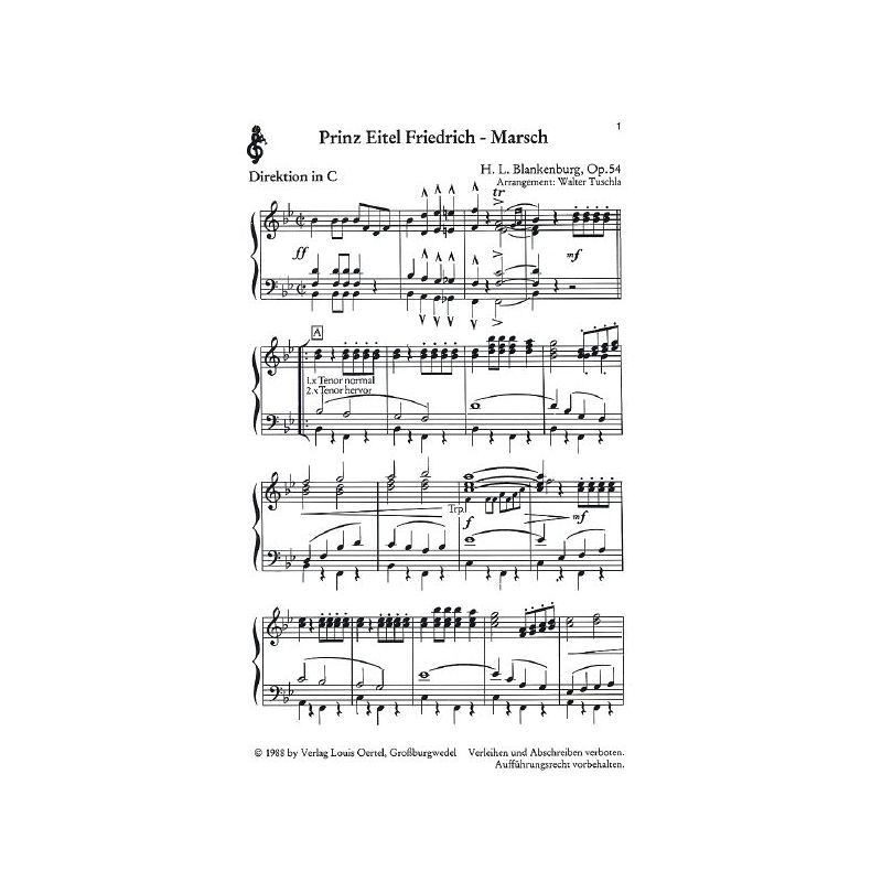 Blankenburg, Hermann Ludwig - Prince Eitel Friedrich-March op. 54