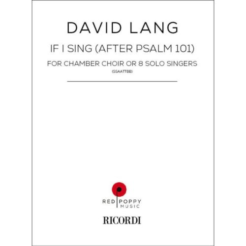 Lang, David - If I Sing...