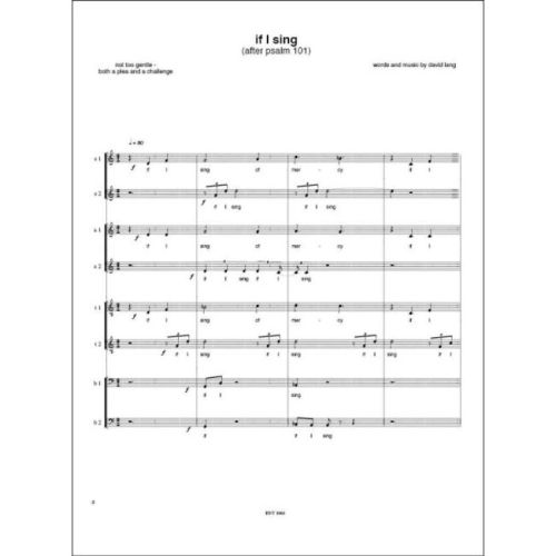 Lang, David - If I Sing (After Psalm 101)