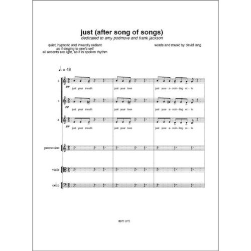 Lang, David - Just (After Song of Songs)
