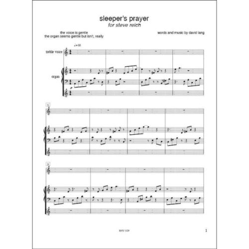 Lang, David - Sleeper's Prayer