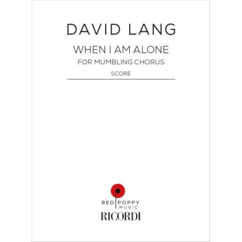 Lang, David - When I am Alone