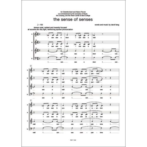 Lang, David - The Sense of Senses