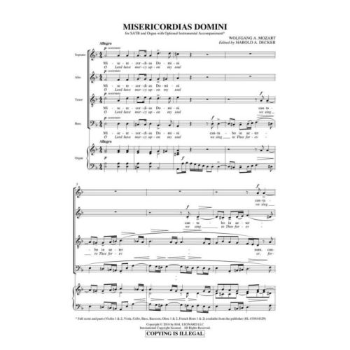 Mozart, Wolfgang Amadeus - Misericordias Domini