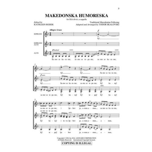Skalovski, Todor - Makedonska Humoreska