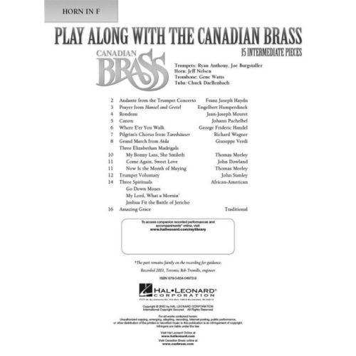 Play Along with The Canadian Brass - Horn