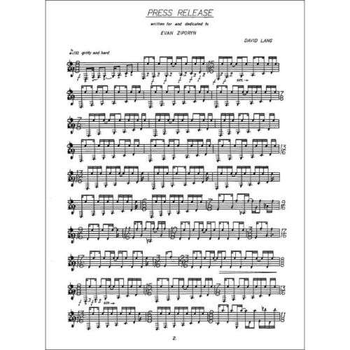 Lang, David - Press release