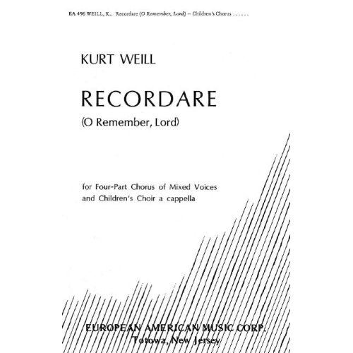 Weill, Kurt - Recordare op. 11